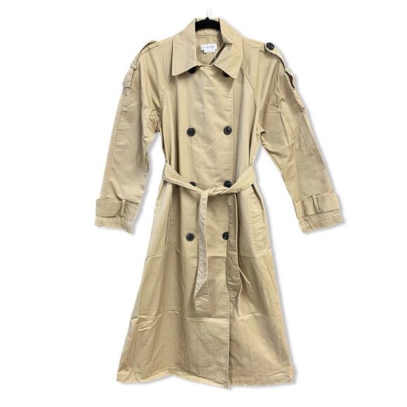 NWT Lovers and Friends Rachel Ridley Trench Coat Beige khaki belted Revolve M - Picture 6 of 13